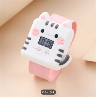 1pc Kids Silicone Cute Cat Shape Wrist Watch