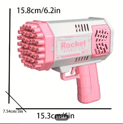 One Pack Of Children's 40 Holes Rocket Launcher Handheld Portable Electric Automatic Bubble Gun LED Light For Boys And Girls Gathering Party Birthday Halloween Christmas Gift Carnival