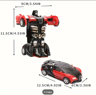 1pc Transforming Toy Car That Changes Shape Upon Impact, No Batteries Required, Transforms Into A Robot Car Model