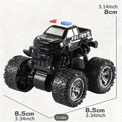 police car rotatable Four-wheel Drive Inertial Stunt Off-road Vehicle Model Children's Toy Boy Toy Car Stall Toy Inertial Off-road Vehicle Toys Super Resistant Climbing, As Halloween Gift