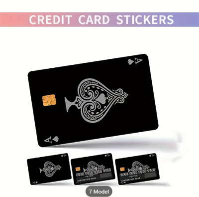 4pcs Men's Credit Card Ultra Thin Stickers, Removable PVC Scratch Resistant, Decorative Card Stickers For Credit Cards, Key Cards, Savings Cards