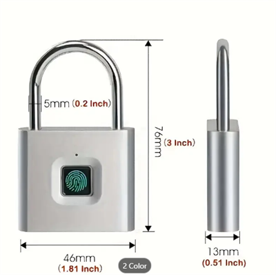 1pc Mini Smart Fingerprint Padlock, Security Door Lock, Keyless USB Rechargeable Lock For Suitcase Luggage