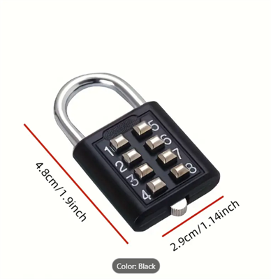 1pc Combination Password Rotary Padlock, Durable Alloy, Secure Number Code Lock For Suitcase, Luggage, Drawer, Bicycle, Travel, Cabinet Security