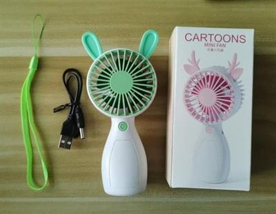 Cartoons Handheld Cooling Mini Rechargeable Fan (random Design And Color)