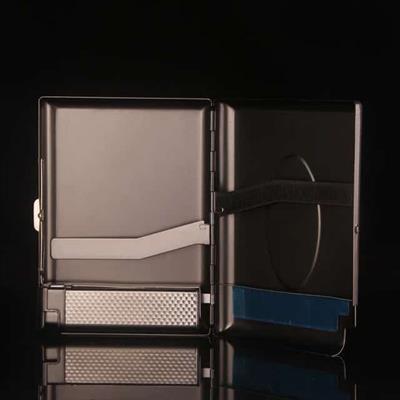 Vintage Metal Cigarette Case Dispenser With Refillable Lighter 