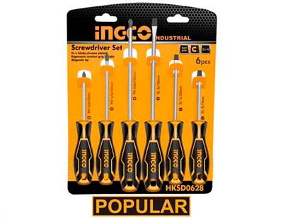 Ingco 6 Pcs screwdriver set - HKSD0628