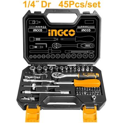 Ingco 45 Pcs 1/4" socket set - HKTS14451