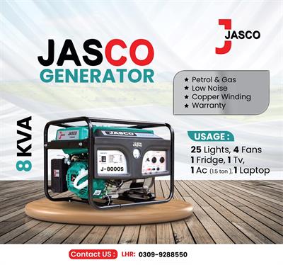 Jasco Generators 8 KVA - Green Series J8000s