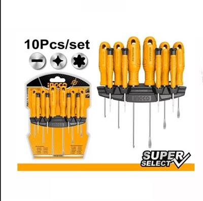 Ingco 10 Pcs screwdriver and precision screwdriver set - HKSD1058