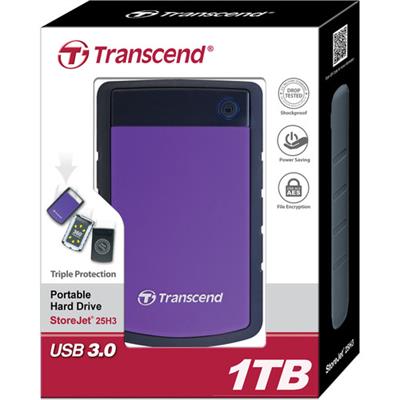 Transcend TS1TSJ25A3K StoreJet 25A3 Series 1.0TB 2.5″ USB 3.0 External HDD