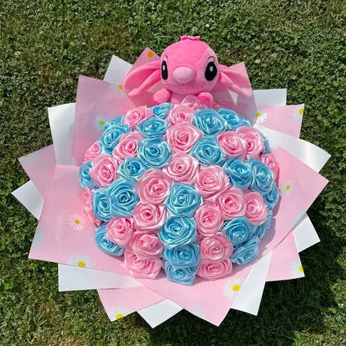 Cute Pink & Blue Eternity Bouquet | Luxury Forever Gift Bouquet