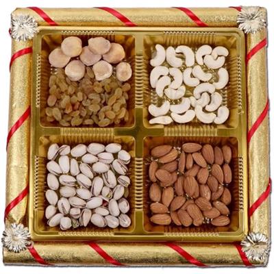 Square Partition Dry Fruit Platter