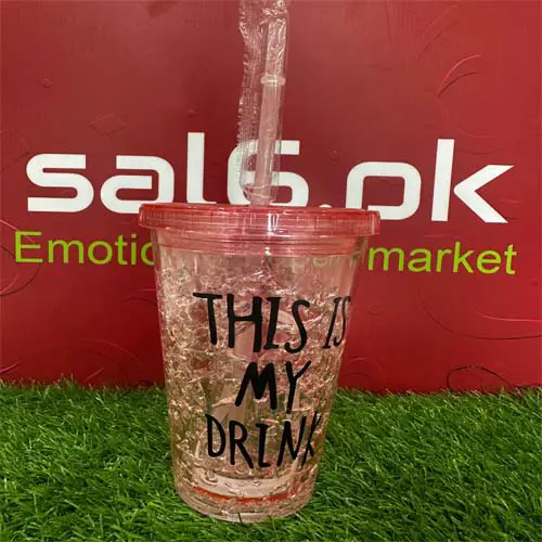 Acrylic Tumbler with Straw - Red