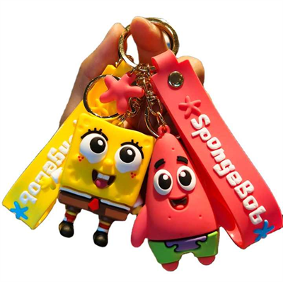 3d Spongebob Character Pvc Rubber Keychain