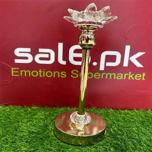 Crystal Golden Candle Holder - Large