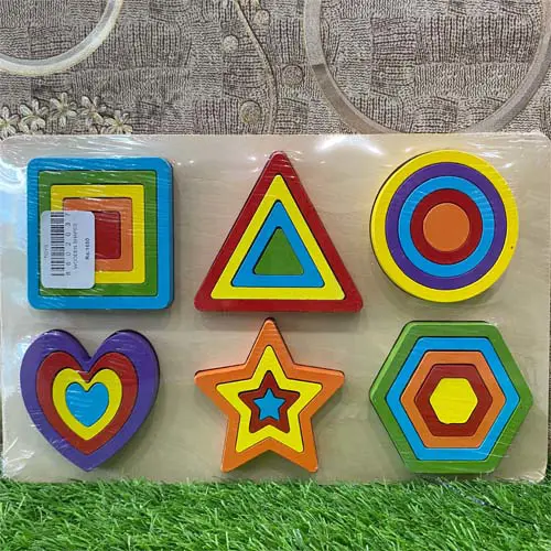 Wooden Rainbow Shapes Board