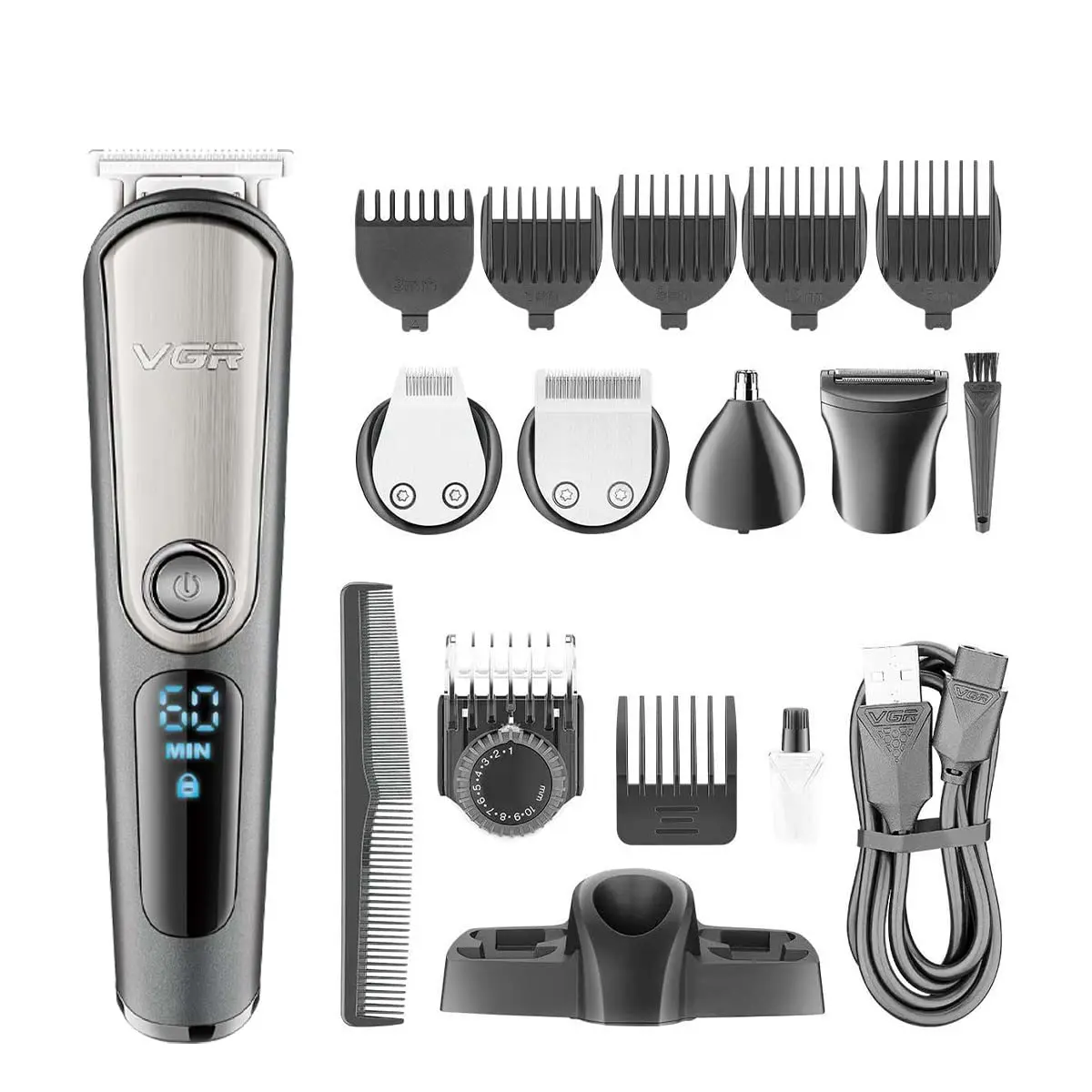 VGR V-105 5-in-1, Face, Hair and Body - Multi Grooming Kit