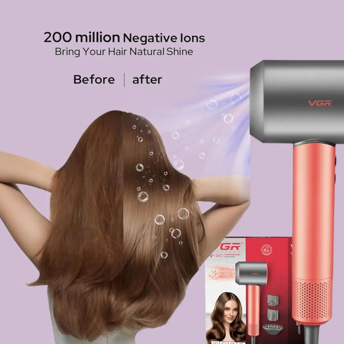 VGR V-440 Professional Hair Dryer & Styler – 110000 RPM BLDC