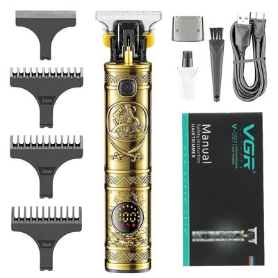 VGR V-097 Professional Metal Body cordless Hair Clipper LED Display Turbo Function Stainless steel Blades