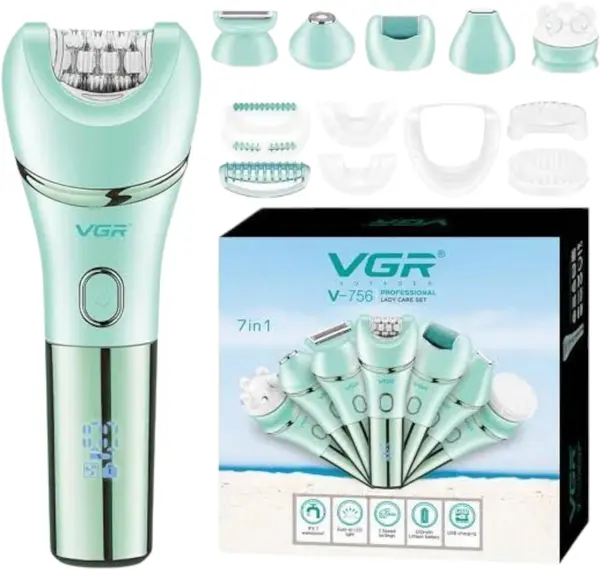 VGR V-756 7-in-1 Electric Lady Epilator Set