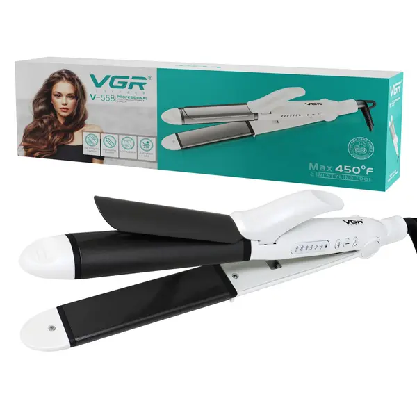 VGR V-558 Professional 2 IN 1 Hair Styler with Hair Straightener & Curler