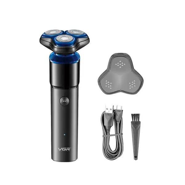 VGR V-325 Premium Cordless Rechargeable IPX6 Fully Waterproof 3 Head Electric Shaver Wet & Dry Rotary Shaver