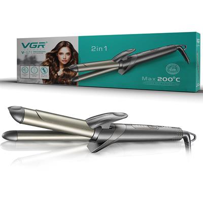 VGR V-571 Professional 2-IN-1 Curling Iron - 25mm Ceramic Barrel, Uniform Heat Technology