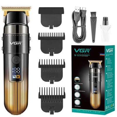 VGR V-929 Professional Digital Display Zero Gapped Rechargeable Cordless Pro Self Haircut Hair Clipper Beard trimmer Stainless steel Blades USB Charging cable