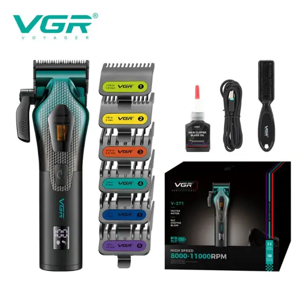 VGR V-271 Professional men's hair clipper with a powerful 11,000 RPM motor