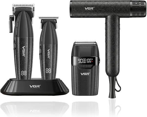 VGR 640 4-in-1 Barber Kit with Clipper Shaver and 110000 RPM Drye