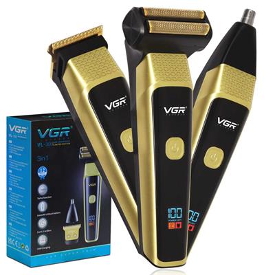 VGR VL-366 Limited Edition Professional 3-in-1 Grooming Kit for Men – 90-Minute Runtime with Powerful 600mAh Lithium Battery, Versatile All-in-One Trimmer