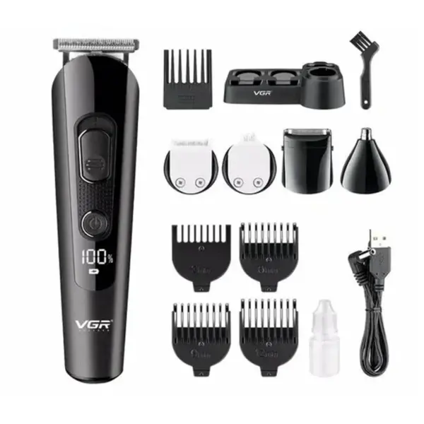 VGR V175 Professional Cord Cordless Grooming Kit with 5 Guide Combs Runtime 150 min