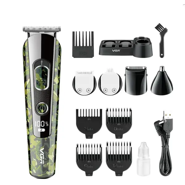 VGR V-102 Camouflage Professional Grooming Kit with Cord & Cordless Multipurpose Hair Clipper
