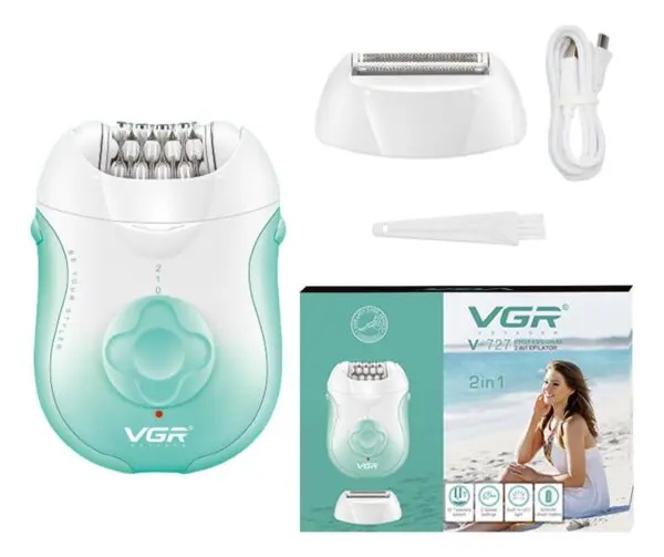 VGR V-727 2 in 1 Electric Facial and Body Hair Remover for Women
