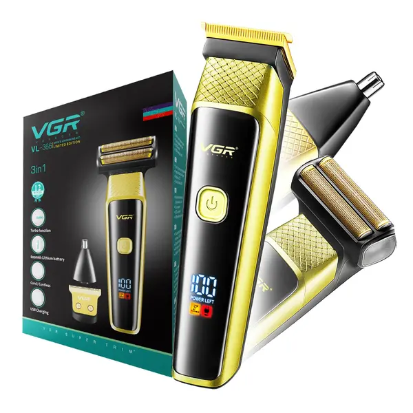VGR VL-366 Limited Edition 3-in-1 Grooming Kit for Men & Salon with 90 min Long Runtime