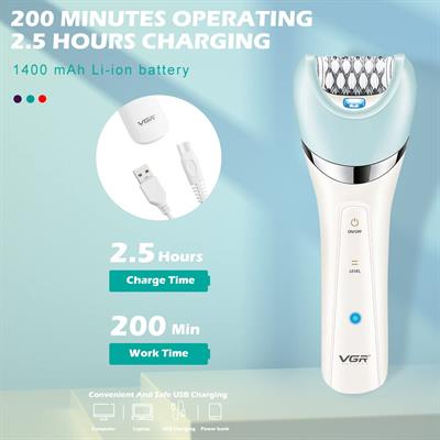 VGR V-703 Professional 5-in-1 Women Grooming Kit Shaver and Facial Massager & Body Massager IPX 4 Fully Washable