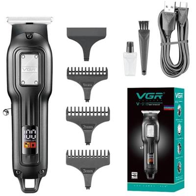 VGR V-918 Digital Display Professional Cordless Hair Clippers Hair Grooming Set Beard Trimming