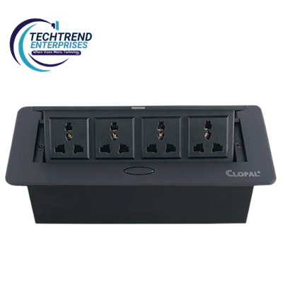 Technology Box, Conference Table Connectivity Hydraulic Pop Up Box Power Center with Multi Sockets & USB Charging