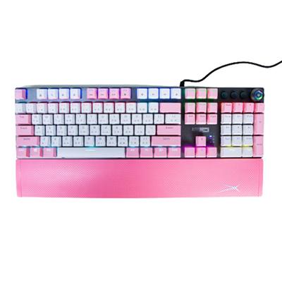 Altec Lansing Gaming Keyboard ALGK8614 Mechanical Blue Switch Gaming Keyboard, Full Key, Pink/White