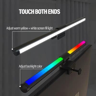 RGB Dream Color LED Monitor Lamp - Eye-Care Ambient Lighting, Touch Control Dimmable Task Light, Glare-Free Space-Saving Desk Lamp for Home Office