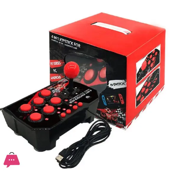Arcade Fight Stick, 4 in 1 Wired Arcade Joystick Arcade Games Controller with Turbo Functions, Suitable for Switch/PC/PS3/Android Games