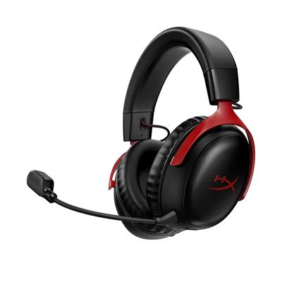 HyperX Cloud III Wireless Gaming Headset for PC, PS5, PS4, up to 120-hour Battery, 2.4GHz Wireless, DTS Spatial Audio, 53mm Angled Drivers, Memory Foam, Durable Frame, 10mm Microphone, Black/Red (Open Box)