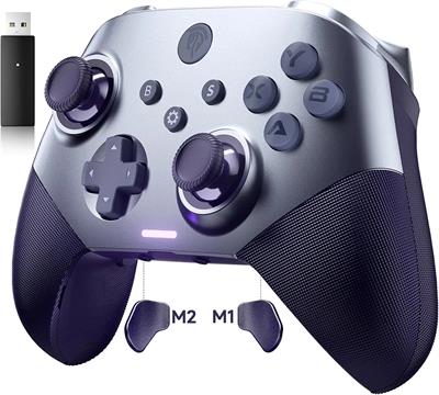 EasySMX X10 PC Controller with Hall Triggers and Joysticks, Wireless Bluetooth Controller with Mechanical Keys, No Dead Zones or Drift Problems, Compatible with PC/Switch/Steam-Purple