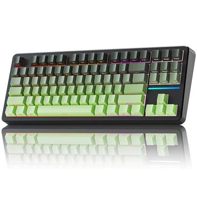 EWEADN X87 Wireless Mechanical Keyboard ASMR,80% Tri-Mode BT5.0/2.4GHz/USB-C Hot Swappable Custom Keyboard,10000mAh battery, Gasket Structure, RGB Backlit, Side Printed Gaming Keyboards-Gradient Green