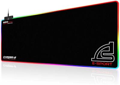 SIGNO RGB Oversized Glowing 12 Mode LED Soft Gaming Mouse Pad Large, Extended Mousepad Smooth Surface Non-Slip Rubber Base Computer Keyboard Pad Mat with USB 30.3x11.6 inch (MT-324)
