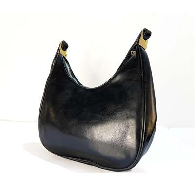 Classic Stylish Plain Black Leather Bag