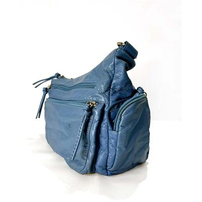 Sky Blue Stylish Leather Bag