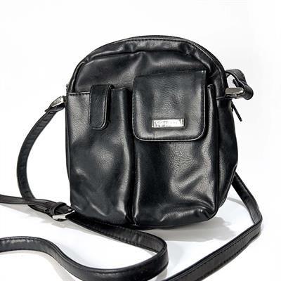 Rosetti Black Leather Crossbody Bag