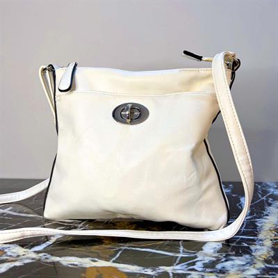 White Square Leather Crossbody