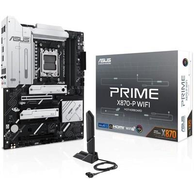 Asus PRIME X870-P WIFI-CSM ATX Motherboard, AMD Socket AM5, DDR5, PCIe 5.0, PCIe 5.0 x16, Q-Release, 4X M.2, Wi-Fi 7, Q-Antenna, 2.5Gb LAN, USB4®, USB Type-C®, BIOS Flashback™